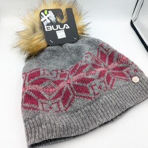 NWT Bula 80% Wool Pink And Grey Toque Winter Hat